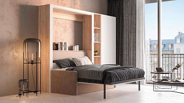 Комплект мебели Wall Bed Life Time с диваном и шкафами, цвет Дуб&Белый